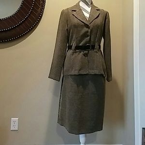 Brown tweeded suit
